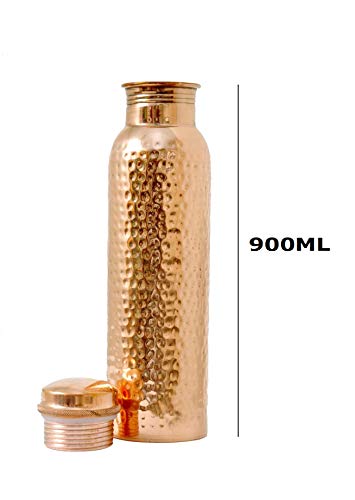 Kupfer Trinkflasche Ratna 900 ml für gesundes Wasser