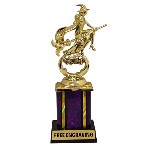 Best Halloween Costume Award Trophy with Column | Witch on
