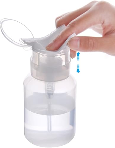 Miniatura 1 de Biutee Botella limpiadora transparente, 1 botella dispensadora de bomba vacía con cerradura para esmalte de uñas y removedor de maquillaje, 6.8 fl