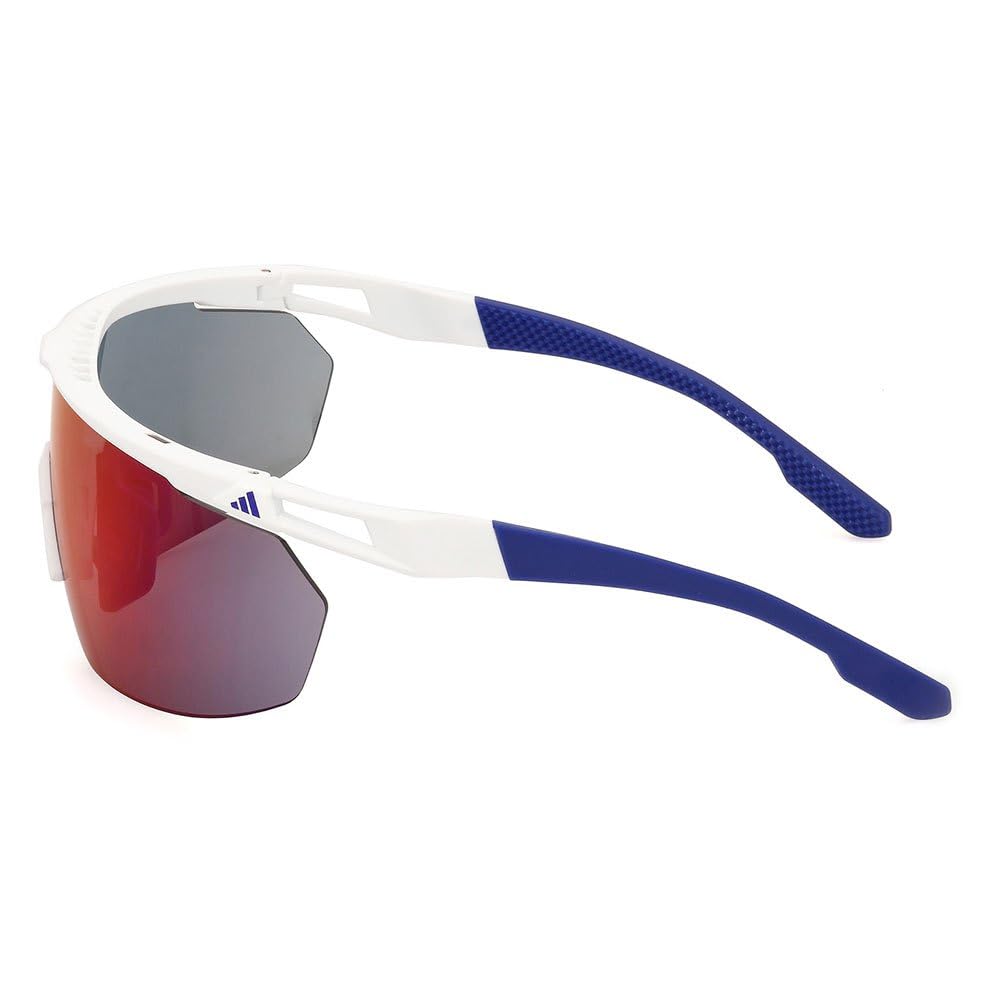 adidas Sport SP0094 Sonnenbrille Herren und Damen, Unisex Sportliche Dünne und Leichte Sonnenbrille, Bildschirm Linsenform, Inklusive Etui, Violette Farbverlauf Gläser, Weiß