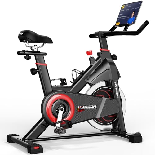 HARISON Exercise Bike, Magnetic Stationary Bike for Home, Quiet Dual-Belt