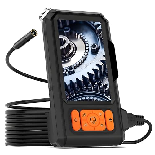 BOGJFC 4.3 Inch IPS HD 1080P Industrial Endoscope Camera 8mm Waterproof USB Borescope for Car Pipe and Sewer Inspection with 2600mAh Battery 2 to 100M Rigid Cable(100 m)