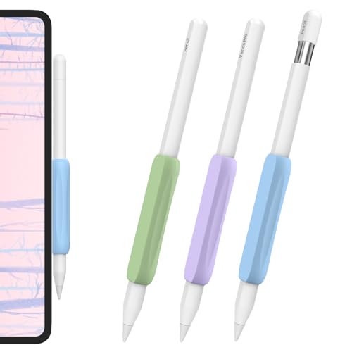 AHASTYLE Apple Pencil グリップ 疲れ軽減 滑り防止 柔らかな握り心地Apple Pencil Pro& Apple Pencil(USB-C)とApple Pencil 第 2 世代 対応 三つセット
