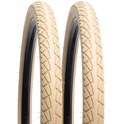 YUNSCM 26" Cruiser Bike Tires 26x2.125 54-559 Replacement Tires Beige 2-PCS