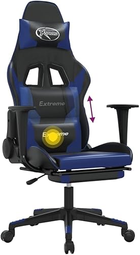 Miniatura 8 de Silla de masaje para videojuegos, silla giratoria para juegos de computadora, silla de tareas con reposacabezas y soporte lumbar, adecuada para