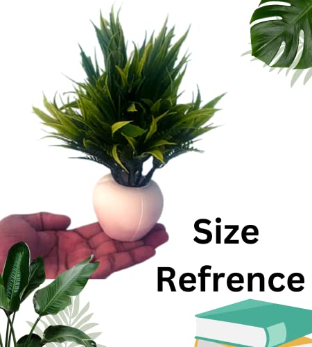 Image of Artificial Green Plants for Decoration with Pot Combo of 2PCs Artificial Green Forest Bonsai Plant with Plastic Pot for Home Decoration Office Table Greenery Room Home Decor Plants Plastic - Fake Grass Plants (GrassPot)