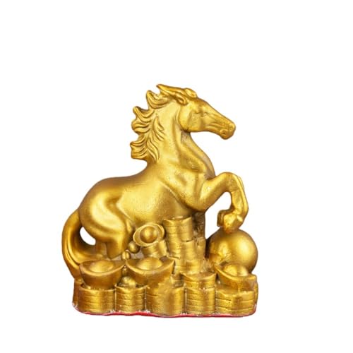 Effonek 真鍮製 十二支動物 ネズミ、牛、虎、兎 玄関飾り オーナメント 長さ6.5×幅4.5×高さ8 風水 幸運 ギフト コレクション (馬)