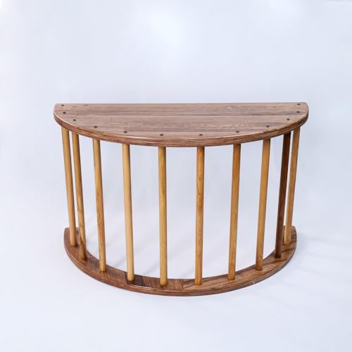 Image of Kids Rocking Bed | Arc Climber | Semi Round Table | Child Safe | Smooth Edges | Multiprpose (Non-Foldable with Mattress, Natural Pine)