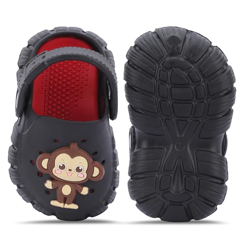 Image of GLJ Monkey Design Kids Clog Shoes - Comfortable Indoor and Outdoor Sandals for Boys & Girls 8100