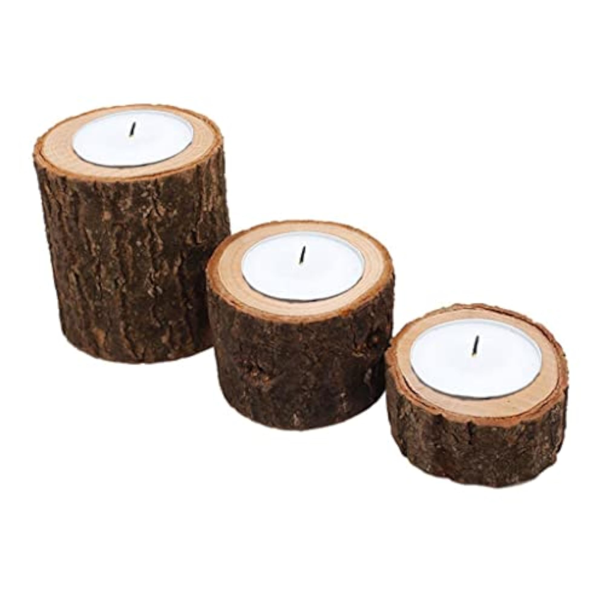 Tree Stump Wooden Candle Holder for Wedding Decor