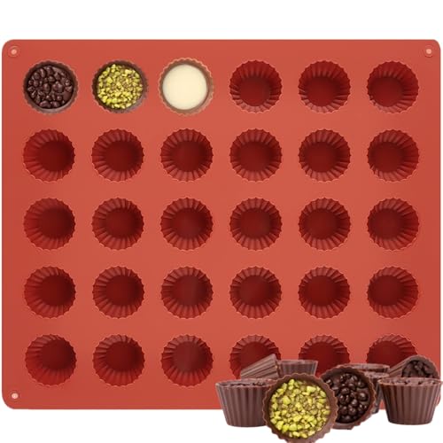 Stampi per Cioccolatini Stampi in Silicone per Dolci 30 Cavità per Vassoio Stampi in Silicone,Stampo Cioccolato per Caramelle,Gelatina,Biscotti,Cioccolato,Ghiaccio Aromatizzato(D)