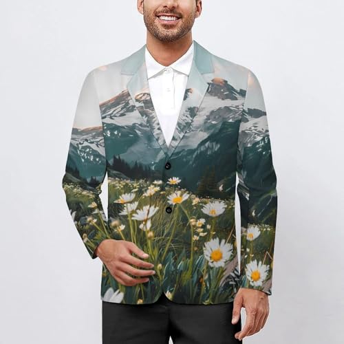 Mount Rainier National Park Men's Suits Dress Business Formal Suit Print Jackets Coat For Wedding Party2