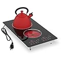 Argyolas 2000W 12 inch Electric Stove, 2 Burners Hot Plates for Cooking, Countertop Hotplate Double Elements Cooktop, 120V Ceramic Hotplate Plug in Infrared Cooker, Countertop and Built-in Compatible