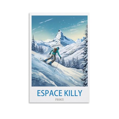 Poster vintage Espace Killy France : en finir avec les murs vides grâce à cette toile 50x75 cm