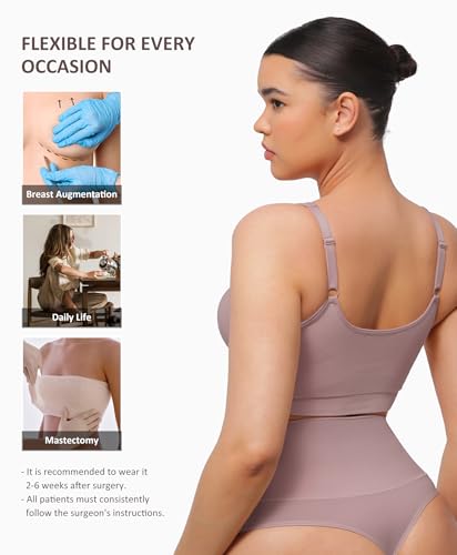 Image of FeelinGirl Zip Front Closure Bras for Women No Underwire Compression Post Surgery Bra with Wide Adjustable Straps