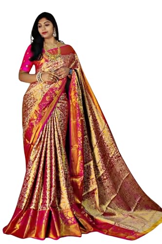 SGF11 Kanjivaram pure soft silk handloom saree with golden zari