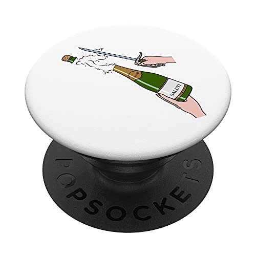 Champagne d'ouverture au sabre - Champ Saluti grand art PopSockets PopGrip Interchangeable
