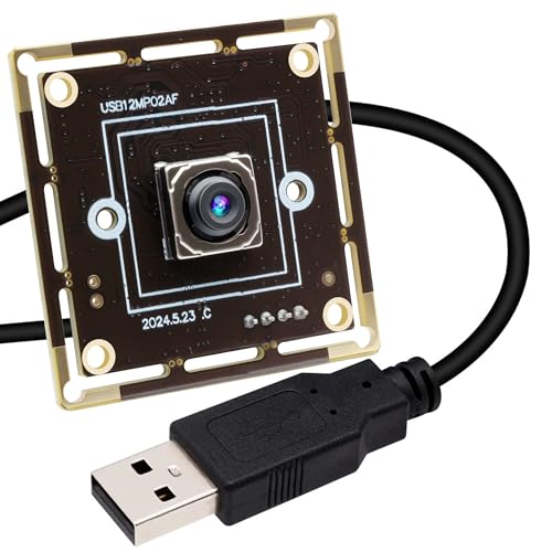 ELP 12mp Autofocus USB Camera Module 4K 30fps Webcam Board for Computer Mini UVC USB2.0 1080P 60fps PC Camera 300ms PDAF Auto Focus Fast Lightburn Camera for Laser IMX362 USB