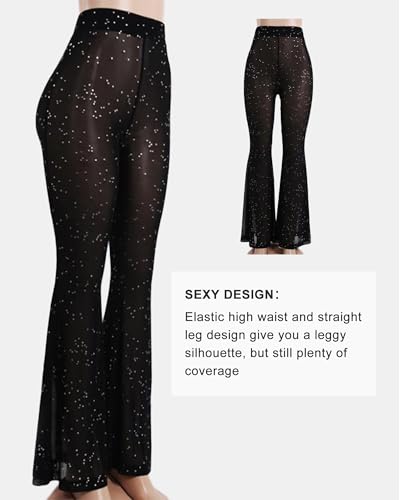 Rave Mesh Flare Pants - Sheer Festival Pants with See-Through Design4