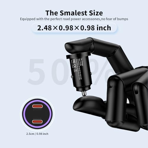 [MFi Certified] 2Pack iPhone 15/15 Pro Max Car Charger,60W Dual Port USB C Car Charger Fast Charging Power Adapter with 3.3FT USB C to C Cord for iPhone 15/15 Plus/15 Pro/15 Pro Max,iPad Pro/Air - Thumbnail 3