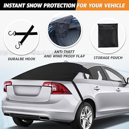 Bâche Protection Pare Brise Arrière Voiture pour Vauxhall Adam (2012-2019), Couverture de Pare-Brise Arrière de Voiture, Housse de Pare-Brise Anti Neige Pliable