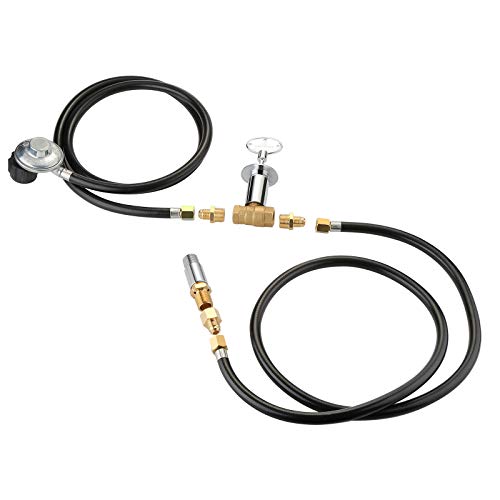 WADEO Propane Fire Pit Hose Kit with 1/2" Chrome Key Valve for Propane Gas Connection, 90K BTU Max (Key Control Valve Assembly Kit)