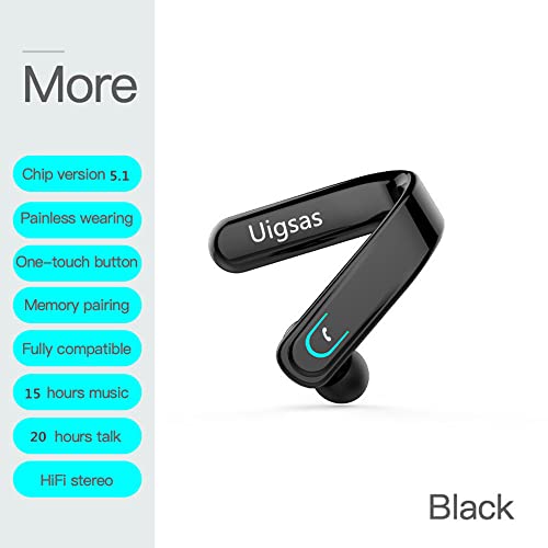 Uigsas Bluetooth Headset, Wireless Bluetooth Earpiece Handsfree Earphones With Microphone Headset 15Hrs Working For Laptop Cell Phones Computer Trucker Driver #TOP2