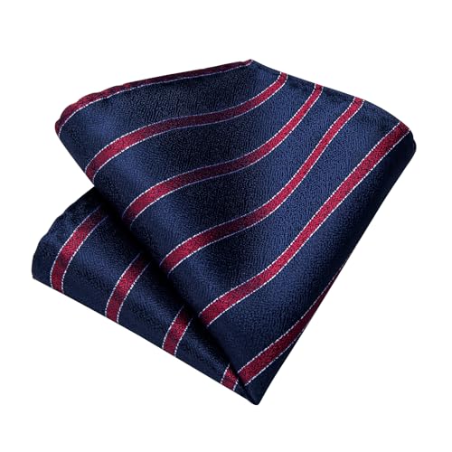 Image of DiBanGu Extra Long Tie for Men 63 inch XL Silk Necktie Set | Pocket Square and Cufflinks, Big and Tall, Jacquard Woven, Gift Box, Paisley /Plaid /Solid /Striped, for Weddinng Party Business