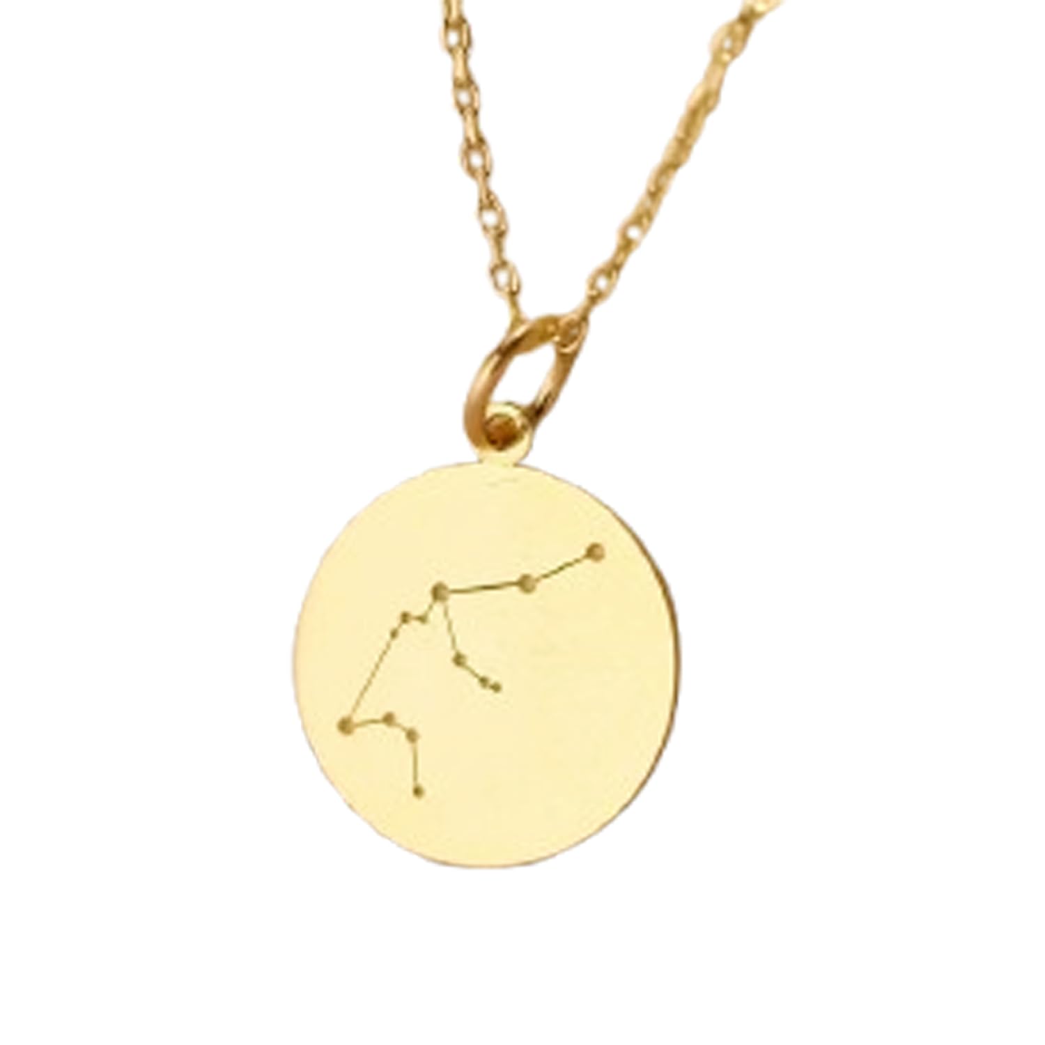 Collier argent sterling plaqué or avec pendentif astro 24mm - 5