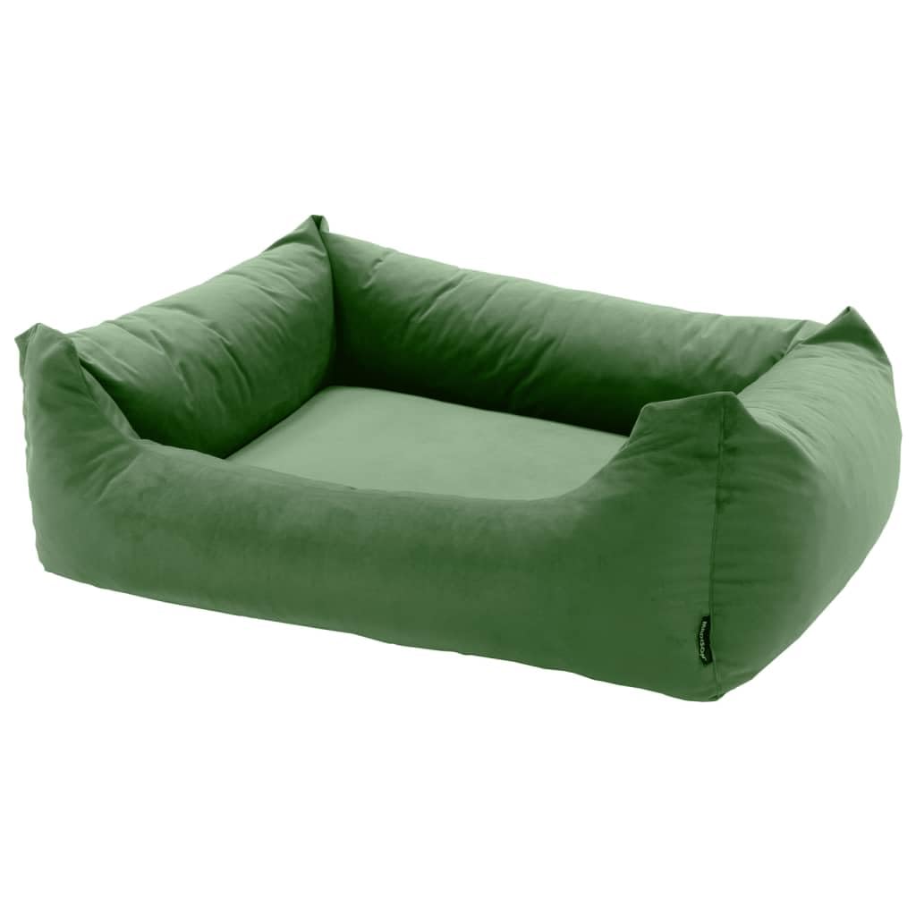 Panier velours chien vert Madison L Lit luxueux aux finitions soignées