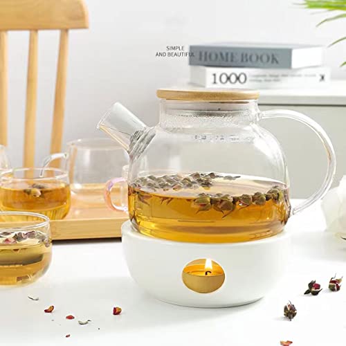Hwagui - Glass Teapot With Infuser For Loose Tea And Blooming Tea, Heat Resistant Glass Teapot And Kettle For Stovetop, Perfect Tea Maker, 1000Ml/33Oz #TOP1