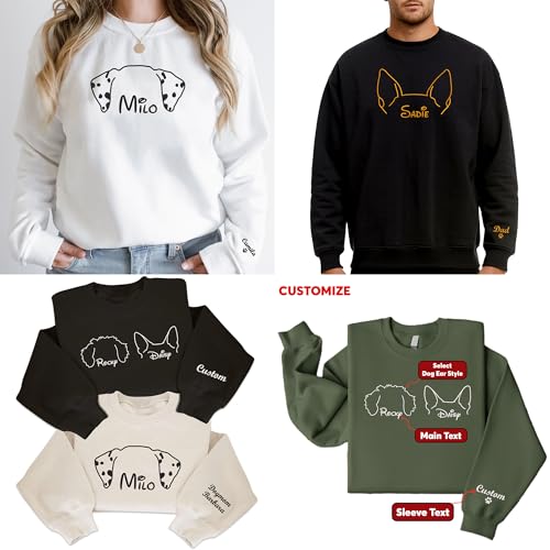 Custom Dog Embroidered Sweatshirt for Women & Men – Personalized Dog Mom Sweater – Pet Lover Gifts, Dogs Themed Gifts, Custom Pet Sweatshirt - Gift for Birthday, Christmas2