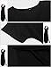 Match Women's V-Neck Casual Loose Short Sleeve Long T-Shirt Dress Split Maxi Dress with Side Pocket (152 Black, L)