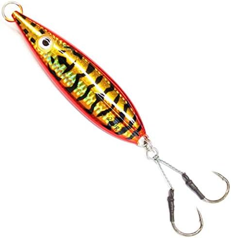 Calissa Offshore TackleFast Fall Jig 80g 150g 250g 300LBS Assist Hooks 3/0 Butterfly - Vertical Knife Speed Lure Slow Pitch Flat Glow Color Painted on Both Sides (Red Crab, 350g)