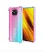 Produktbild UILY Hülle Kompatibel für Xiaomi Poco X3 NFC, Fashion Gradient Farbe Transparent TPU Handyhülle, Doppelter Sturzschutz Schutzhülle. Pink/Grün
