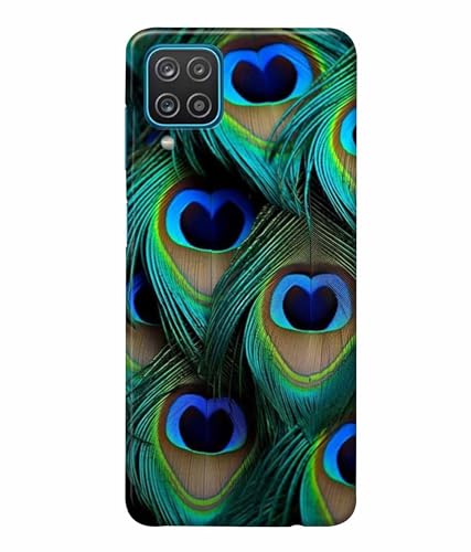 Image of Printed Hard Back Case Cover & Compatible for Samsung Galaxy M32 4G | Peacock Feather (Multicolor) - D1184