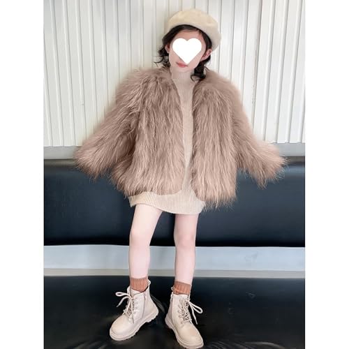 ASHER FASHION Girls Faux-Fu𝐫 Jacket Coat Toddler Baby Kids Autumn Winter Warm Open Front Thick Warm Outwear3