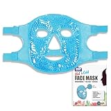 USA Merchant - Face Gel Mask Cooling, Cold and Hot, Reduce Puffiness, Dark Circles, Swelling, Headache, Ice Pack Reusable, Skin Care, Therapy (Face Mask Blue)