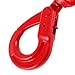 SEHOI 2 PCS 2 Tons Red Swivel Self-Locking Hook, Grade 80 Alloy Steel Swivel Eye Hook, 4409 Lbs Swivel Lifting Hook for Industry Ship Building
