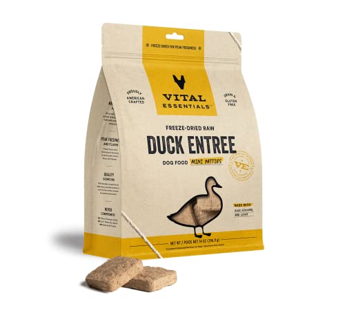 Vital Essentials 8103 Freeze Dried Raw Dog Food, Duck Mini Patties Entree cover