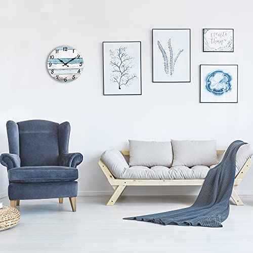 Homotte Wall Clock, 10 Inch Battery Operated Clocks Living Room Decor, Silent Non-Ticking Bathroom Wall Clock, Round Country Retro Rustic Style Wall Clock For Christmas Home Bedroom Office #TOP5