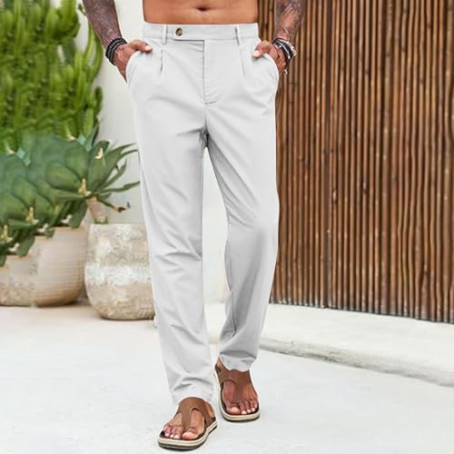Men's Suit Pants Botton Up Fashion Solid Color Casual Pocket Trousers Straight Leg Pants Dinner Causal Trousers4