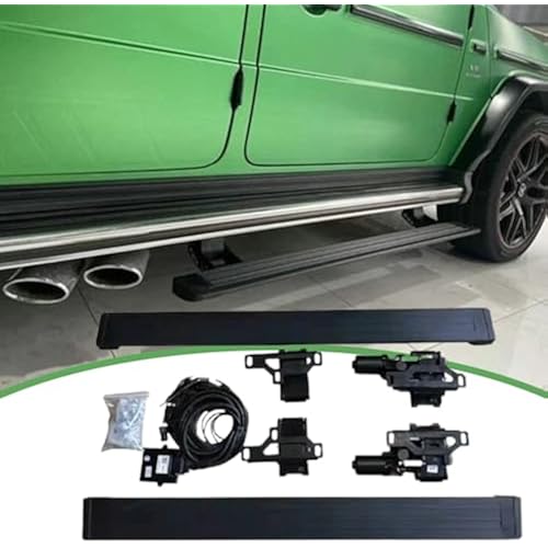 2PCS Deployable Power Running Board Side Steps Fit for Mercedes Benz G Class G500 G63 W463 2015-2018 Electric Running Boards Side Steps All Black Side Steps