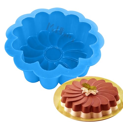 Image of MoldBerry Silicone Sunflower Bento Cake Mold - Non-Stick, Reusable Baking Pan for Mini Cakes, Muffins & Desserts - Flower Shape Bakeware for Oven, Microwave & Freezer - Easy to Clean