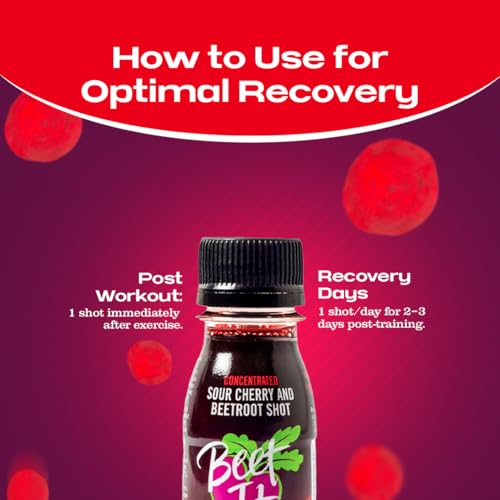Beet It Regen Cherry+ Energy Shots 70ml – Beet Juice & Tart Cherry Juice Concentrate to Boost Muscle Recovery & Endurance – 200mg Dietary Nitrates – Pack of 15