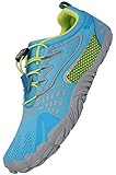 SAGUARO Minimalistische Barfußschuhe Herren Damen Barfussschuhe Leicht Traillaufschuhe Sommer Training Fitnessschuhe Outdoor & Indoor Sport Laufschuhe, Blau 40