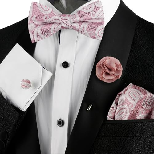 Image of Alizeal Mens 4pcs Vintage Paisley Bow Tie Set