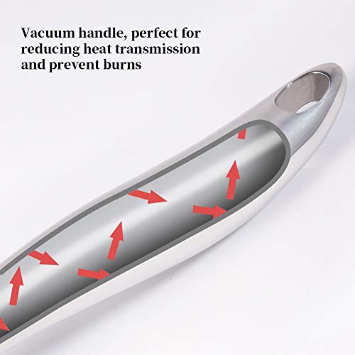 Newness Slotted Spoon, 304 Stainless Steel Professional Skimmer Spoon Slotted Strainer Ladle with Ergonomic Vacuum Insulated Handle, Integral Forming Colander Spoon Kitchen Cooking Utensil, 15.3Inches - Thumbnail 6