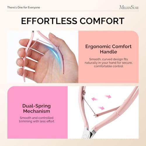 Image of Melodysusie Cuticle Trimmer, Stainless Steel Cuticle Nipper Cuticle Remover with Double Spring and Ergonomic Handle, Pedicure Manicure Tools for Home Salon
