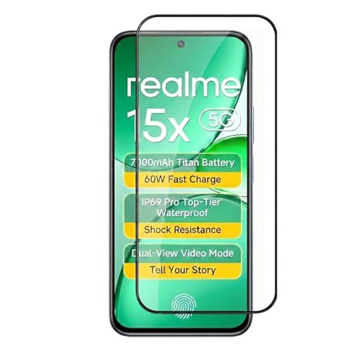 Image of Tempered Glass Screen Protector Compatible For Realme 15X 5G with Easy Self Installation Kit